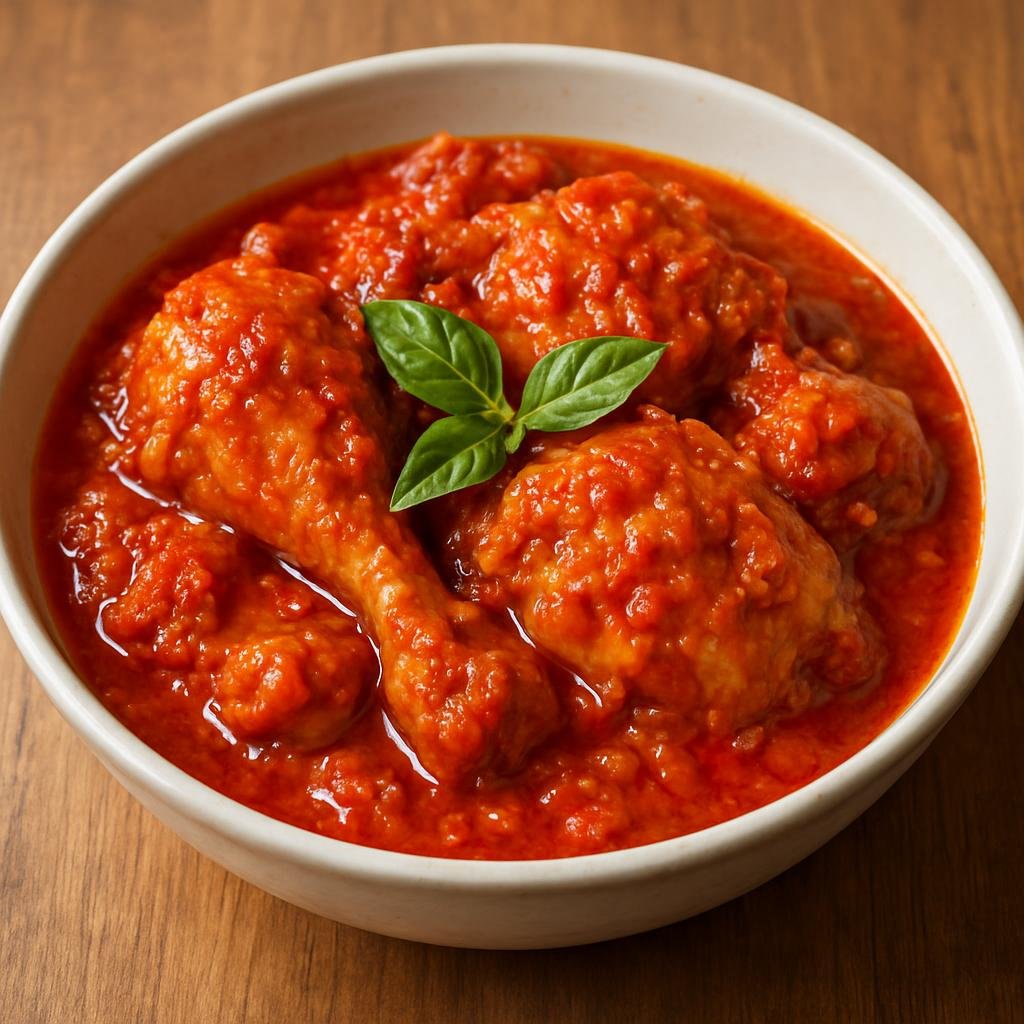 Entree: Cocos (Keeling) Islands – Ayam Masak Merah (Red-cooked chicken in a sweet-spicy tomato and chili sauce commonly served in Malay cuisine) recipe