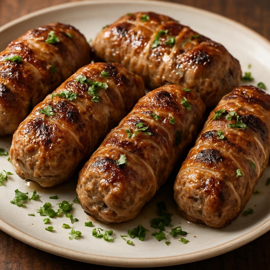 Entree: Cyprus – Sheftalia (Grilled Cypriot seasoned ground meat parcels wrapped in caul fat) recipe
