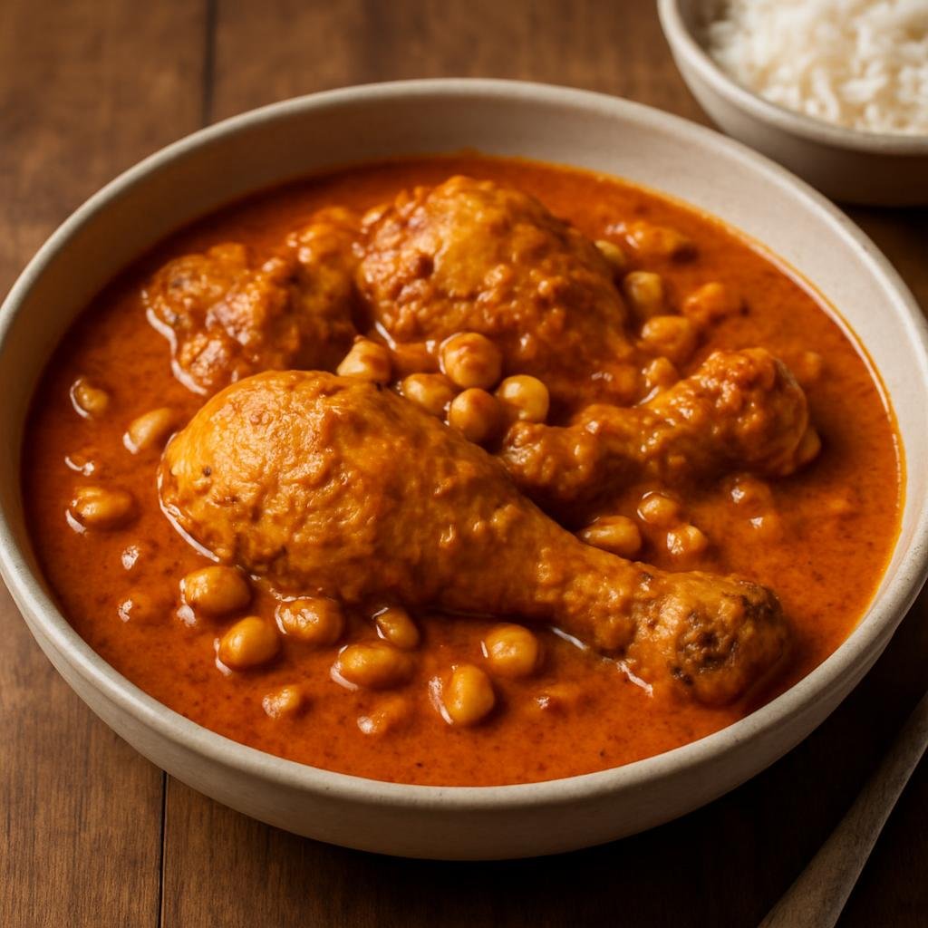 Entree: Gabon – Poulet Nyembwe (Chicken simmered in a rich palm-nut and peanut sauce) recipe