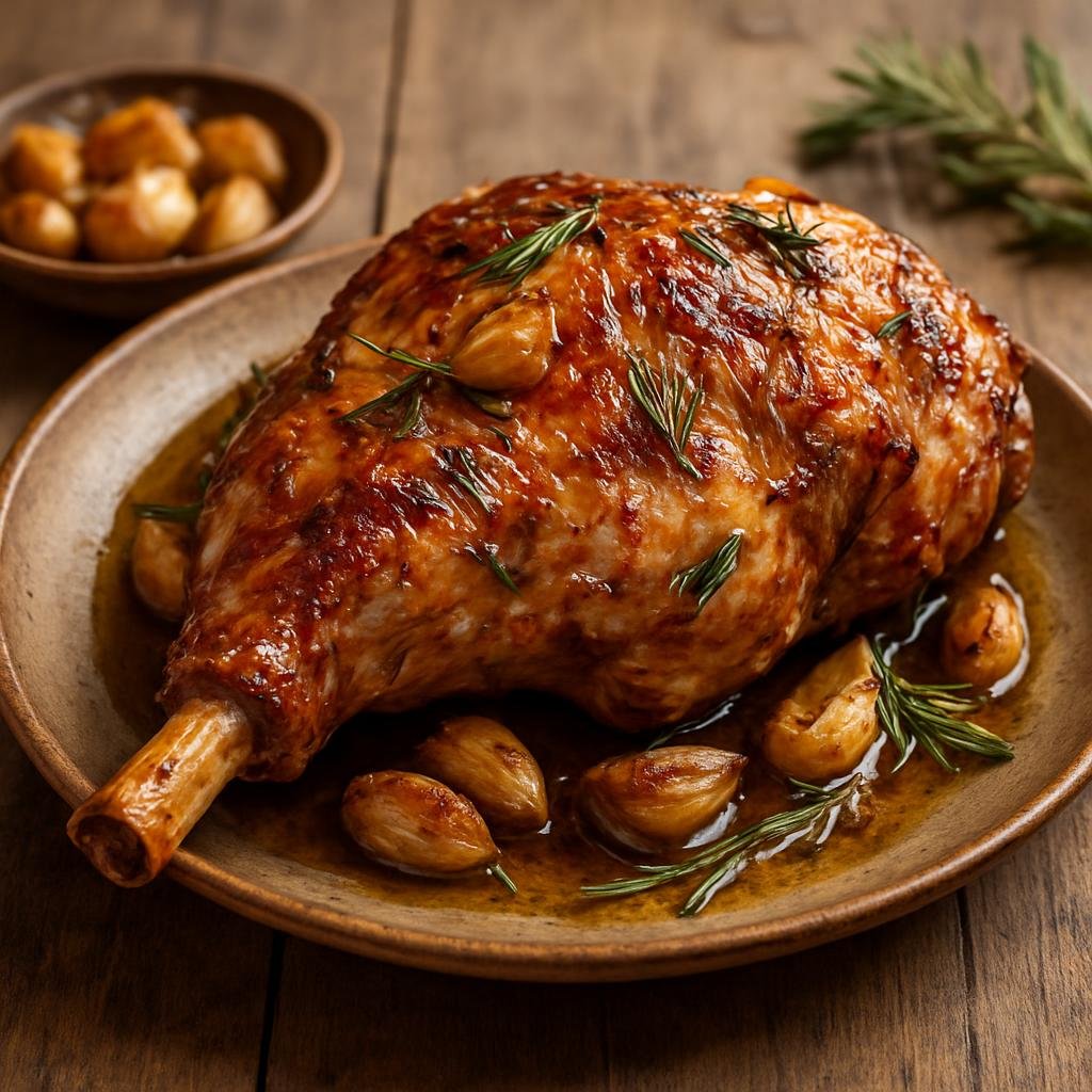 Entree: Spain – Aragon – Ternasco de Aragón (Roast young lamb from Aragon seasoned with garlic and rosemary) recipe