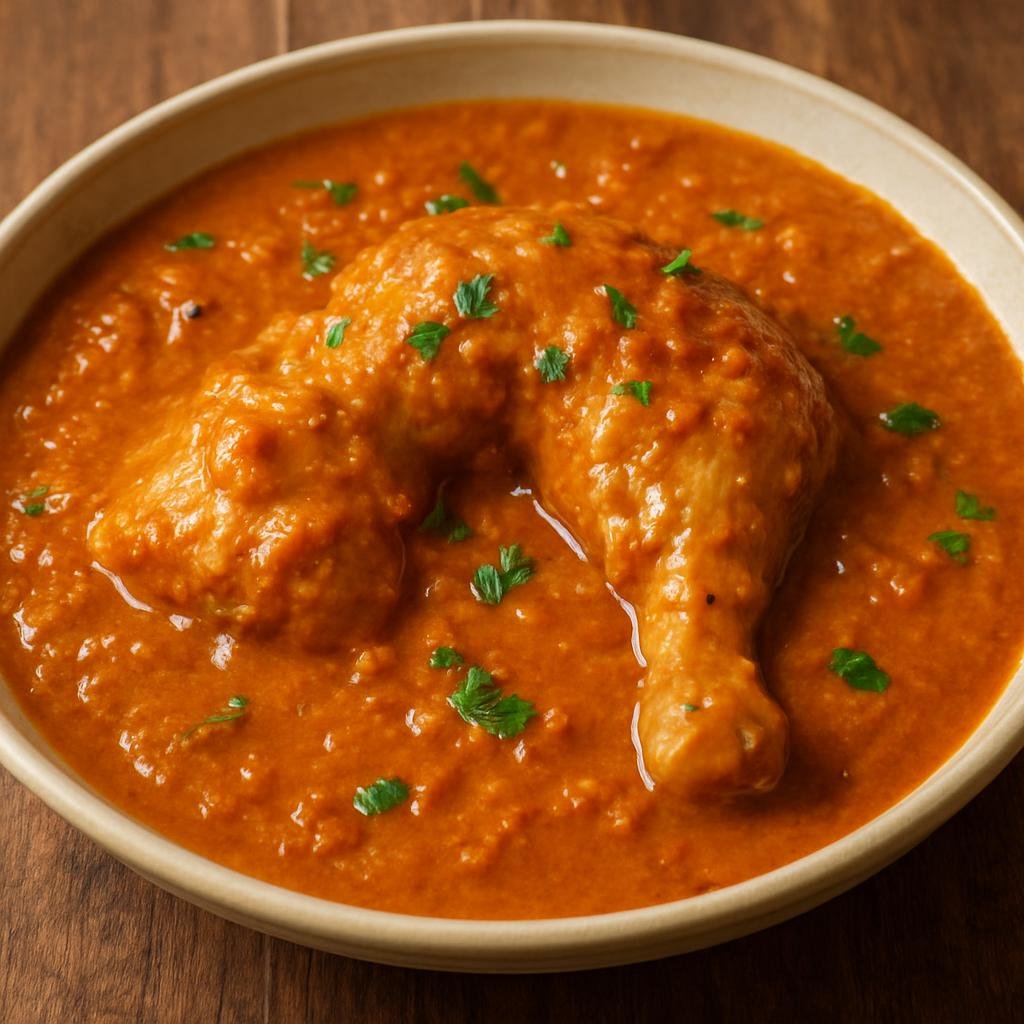 Entree: Republic of the Congo – Southern Culinary Region – Poulet Moambé (Chicken stewed in a thick palm nut and peanut-based sauce) recipe