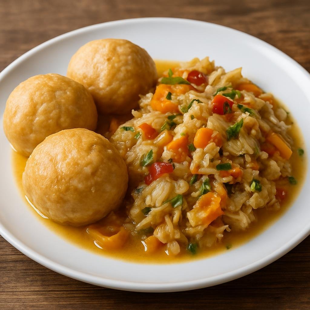 Entree: Antigua and Barbuda – National Cuisine – Ducana and Saltfish (Sweet coconut and sweet-potato dumplings served with salted cod stewed with vegetables and herbs) recipe