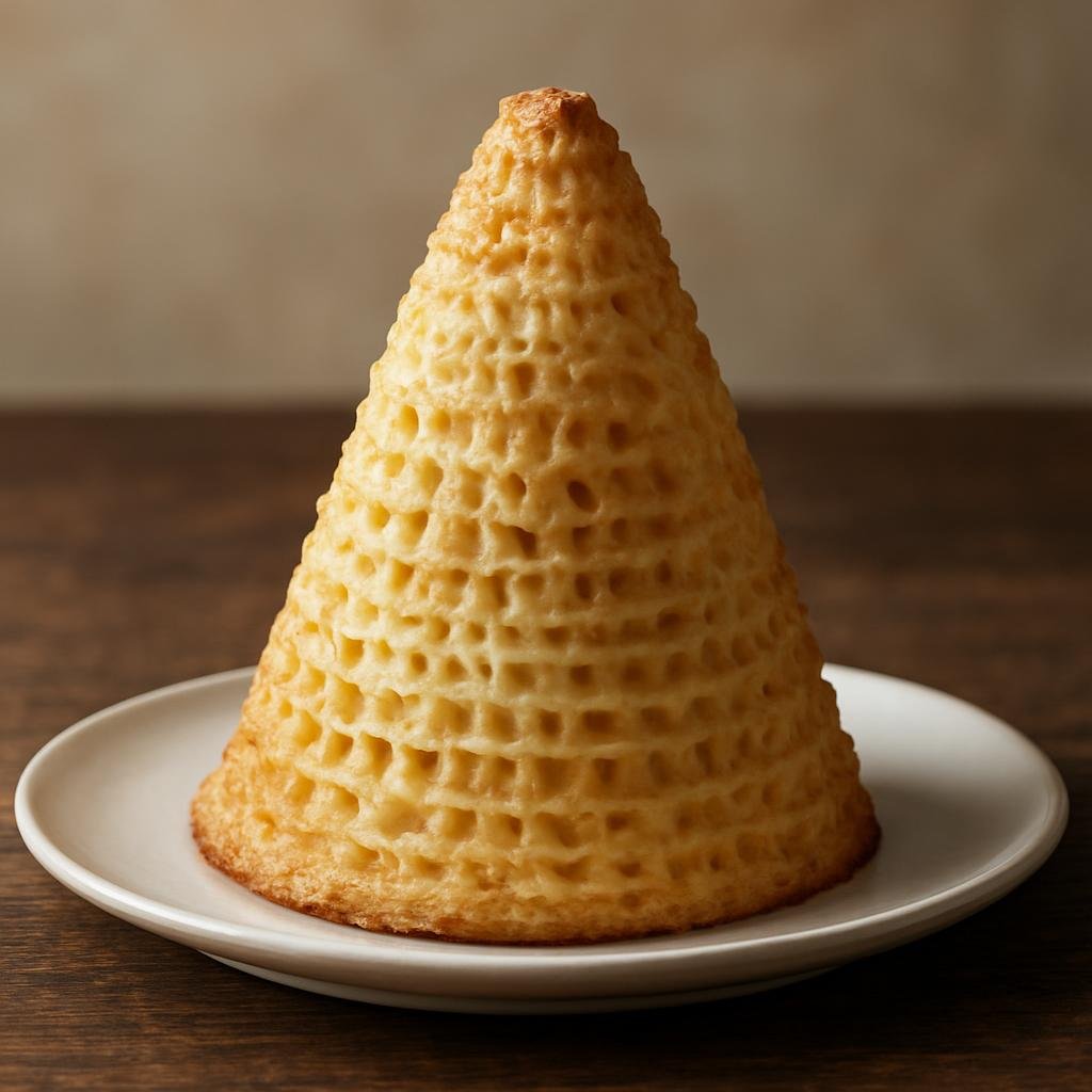 Entree: Sweden – Skane / South Sweden – Spettekaka (A traditional cone-shaped spit-baked sponge cake made from eggs, sugar, and potato starch) recipe