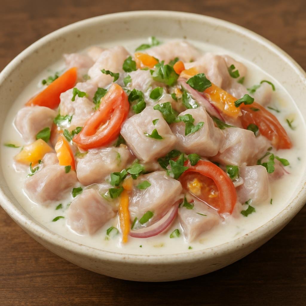 Entree: Kiribati – Northern Culinary Region – Te Ika Mata (Raw marinated fish salad dressed in coconut cream and citrus) recipe