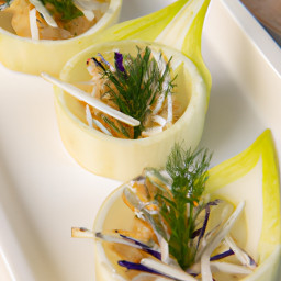 Appetizer: United States – Endive Cups with Apple-Fennel Slaw and Lemon-Dill Tahini recipe