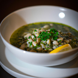 Soup: United States – Lemon-Thyme Escarole Broth with White Beans recipe