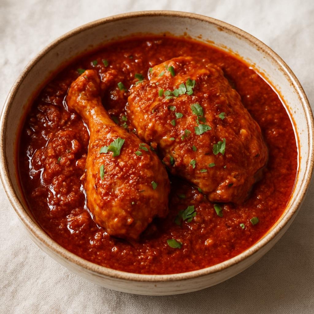 Entree: Eritrea – Tsebhi Derho (Eritrean spicy chicken stew made with berbere spice and spiced clarified butter) recipe