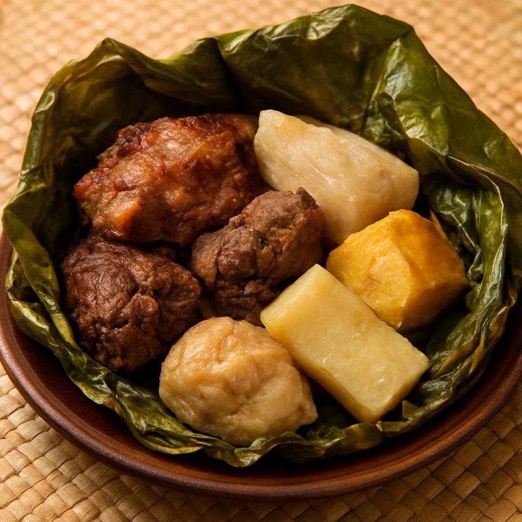 Entree: Fiji – Lovo (Traditional Fijian earth‑oven meal of meats and root crops slow‑cooked in banana leaves and buried hot stones) recipe
