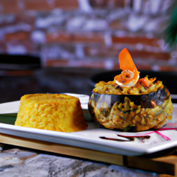 Entrée: Puerto Rico – Mashed Fried Plantains with Shrimp recipe