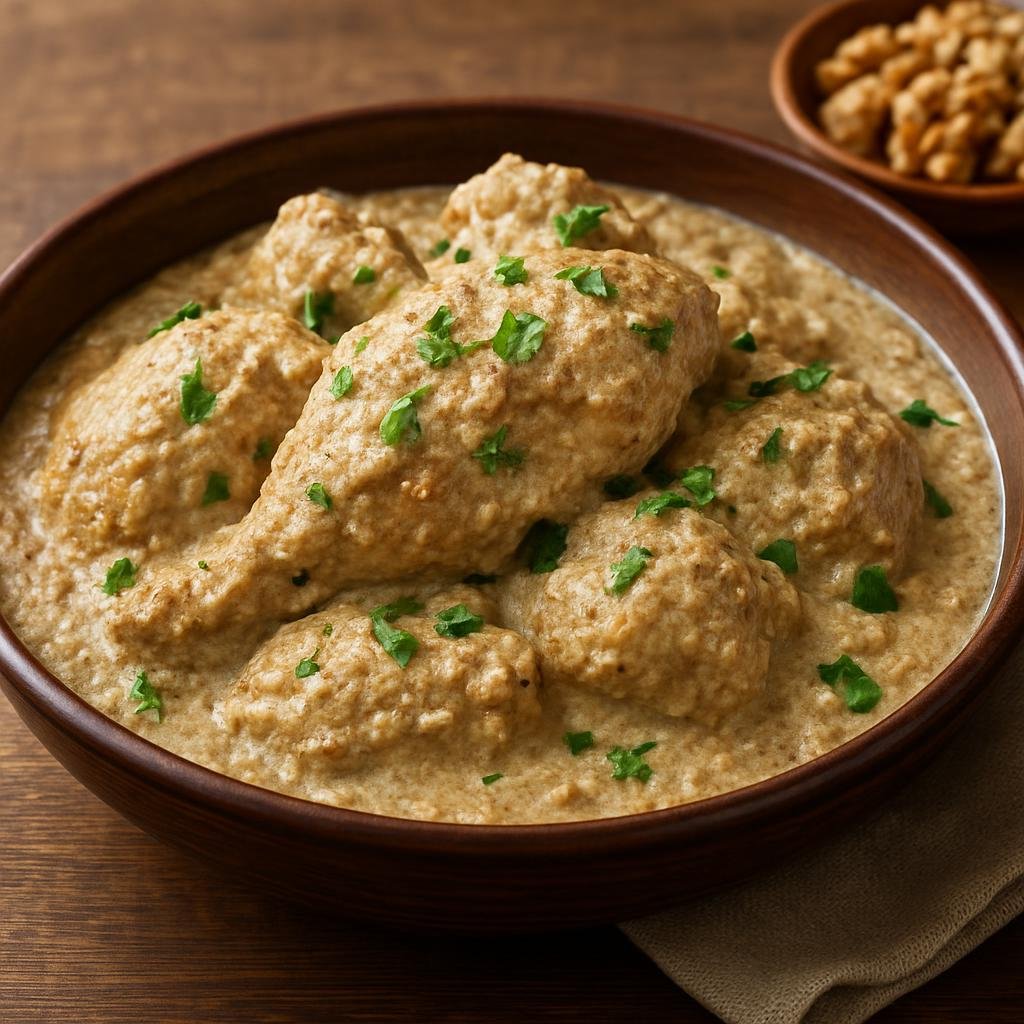 Entree: Georgia – Imereti – საცივი ➤ satsivi (Chicken served in a rich spiced walnut and garlic sauce) recipe