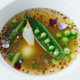 Soup: United States – Citrus-Ginger Snow Pea Broth recipe