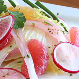 Salad: United States – Shaved Fennel, Citrus and Radish Salad with Grapefruit-Shallot Vinaigrette recipe