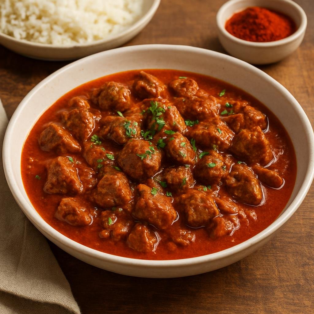 Entree: Hungary – Great Plain – Pörkölt (Slow-simmered Hungarian meat stew seasoned primarily with sweet paprika and onions) recipe