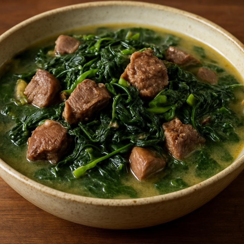 Entree: Madagascar – Northern Culinary Region – Romazava (Malagasy meat and leafy-greens stew cooked in a light aromatic broth) recipe