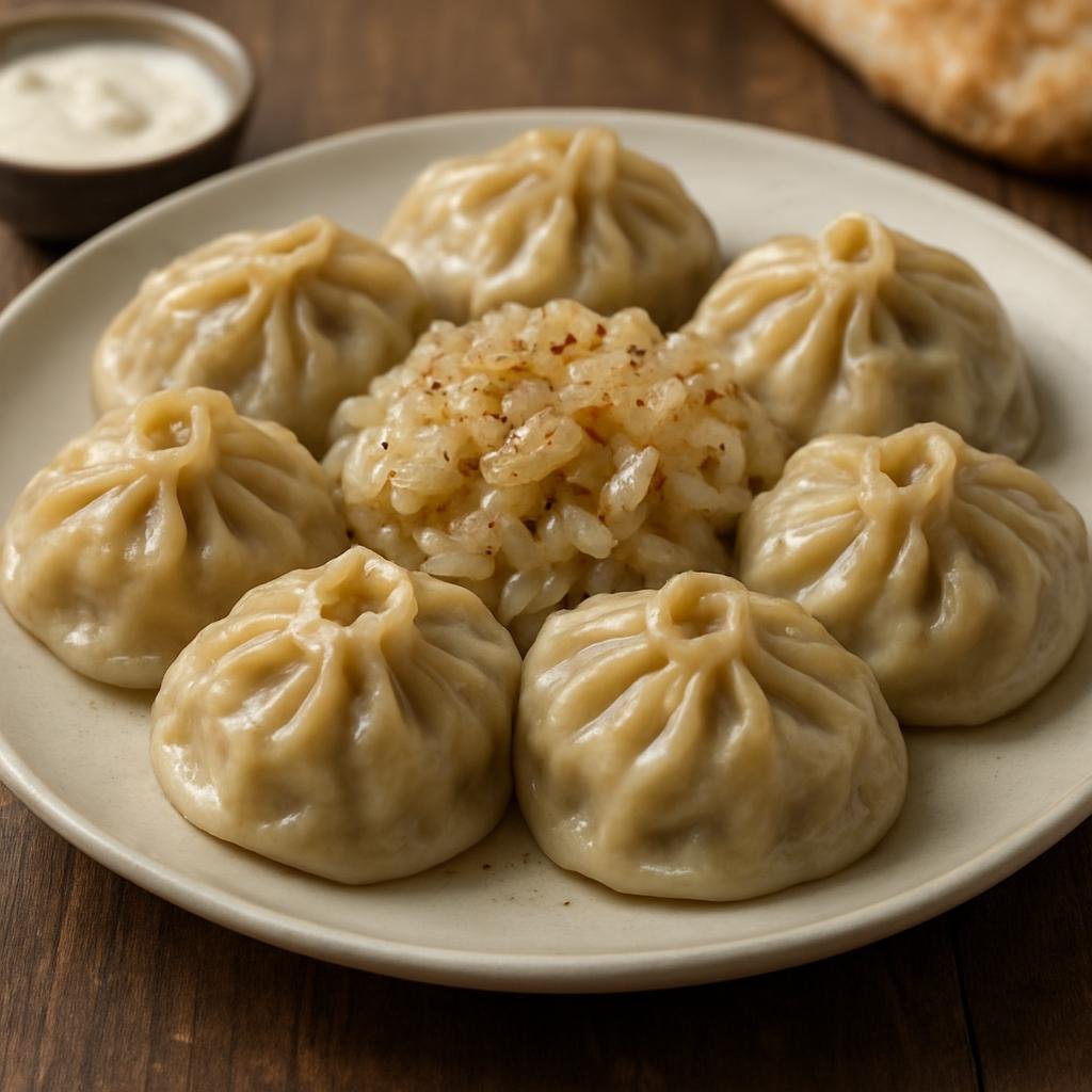 Entree: Kazakhstan – Northern Kazakhstan – Манты ➤ Manty (Large Central Asian steamed dumplings filled with spiced lamb and onions) recipe