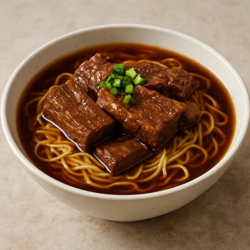 Entree: Hong Kong – Northern Culinary Region – 牛腩麵 ➤ Ngau naam min (Cantonese-style braised beef brisket served over wheat egg noodles in a savory broth) recipe