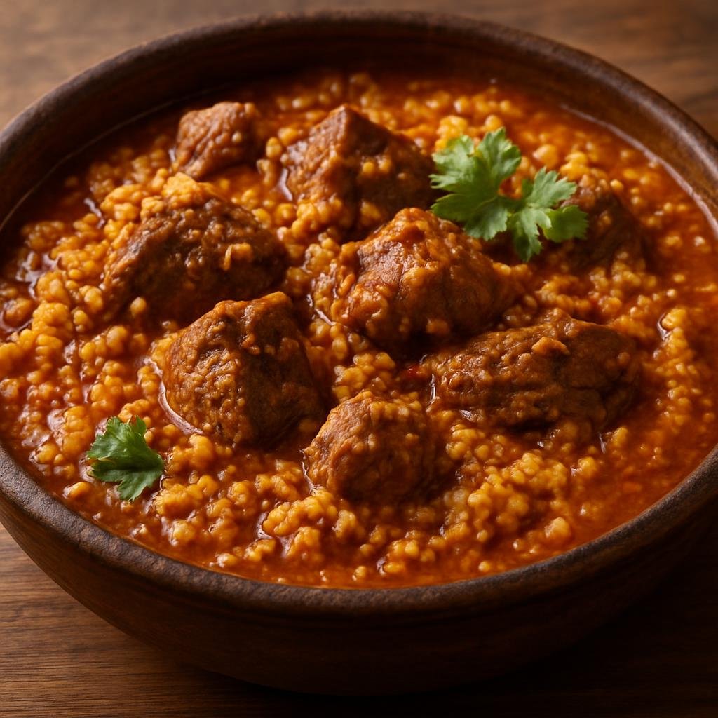 Entree: Mauritania – Northern Culinary Region – شرشم ➤ Sharsham (Slow-simmered northern Mauritanian lamb stew with millet and warm spices) recipe