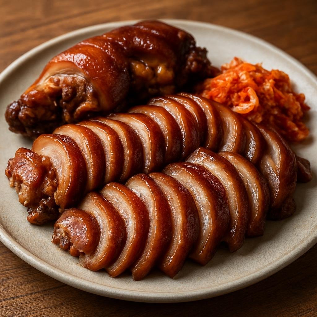 Entree: North Korea – North Korean Mountain Cuisine – 족발 ➤ jokbal (Soy-braised pig's trotters served sliced) recipe