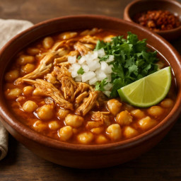 Entree: Mexico – Pozole de pollo (Chicken pozole) recipe