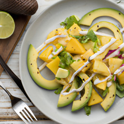Salad: United States – Pineapple Yam-Bean Avocado Salad with Citrus-Garlic Lime Dressing recipe