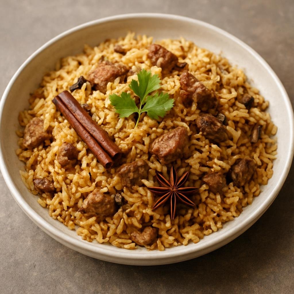 Entree: Comoros – Pilaou (Fragrant spiced rice cooked with meat and warm whole spices) recipe