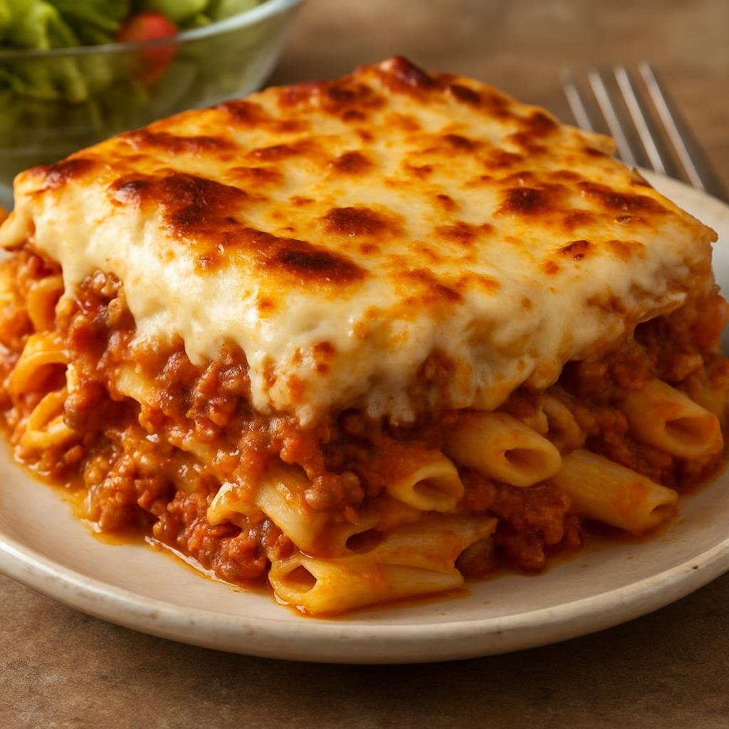 Entree: Turkey – Aegean Turkey – Fırın Makarna (Baked pasta casserole layered with meat tomato sauce and creamy béchamel) recipe