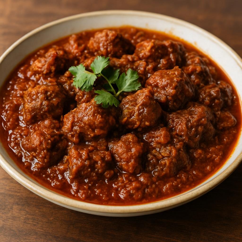 Entree: Bangladesh – Bengali River Delta – গরুর মাংস ভুনা ➤ gorur mangsho bhuna (Thick, pan-braised Bengali beef curry in a deeply reduced spiced-onion sauce) recipe