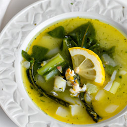 Soup: United States – Bright Lemon-Dill Orzo Spinach Broth recipe