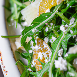 Salad: United States – Arugula and Shaved Fennel Salad with Lemon-Parmesan and Olive Crunch recipe