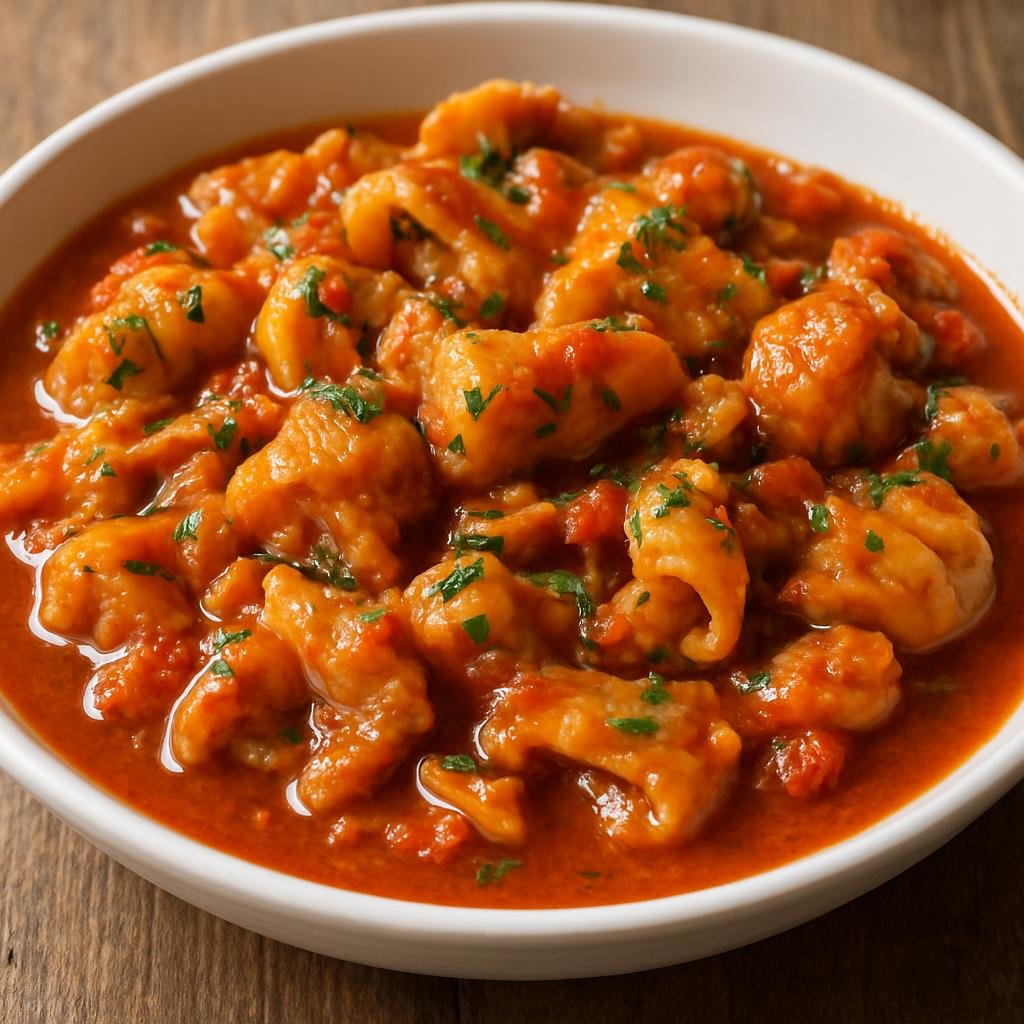 Entree: Martinique – Northern Culinary Region – Lambi (Creole stewed conch cooked in a spicy tomato, garlic, and herb sauce) recipe