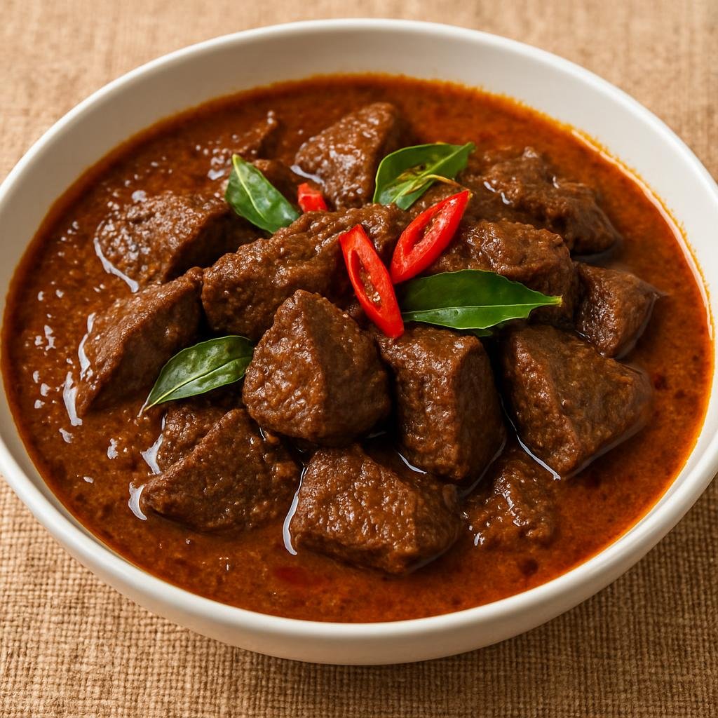 Entree: Brunei – Central Culinary Region – Hati Buyah (Braised spiced beef liver cooked in a fragrant coconut-tamarind sauce) recipe
