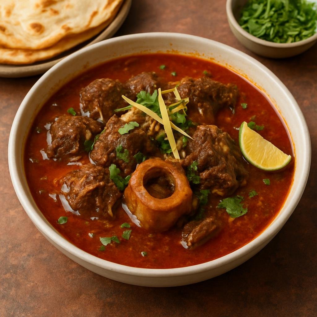 Entree: Pakistan – Coastal Pakistan – کراچی نہاری ➤ Karachi Nihari (Slow-braised spiced beef stew traditionally eaten with flatbread) recipe