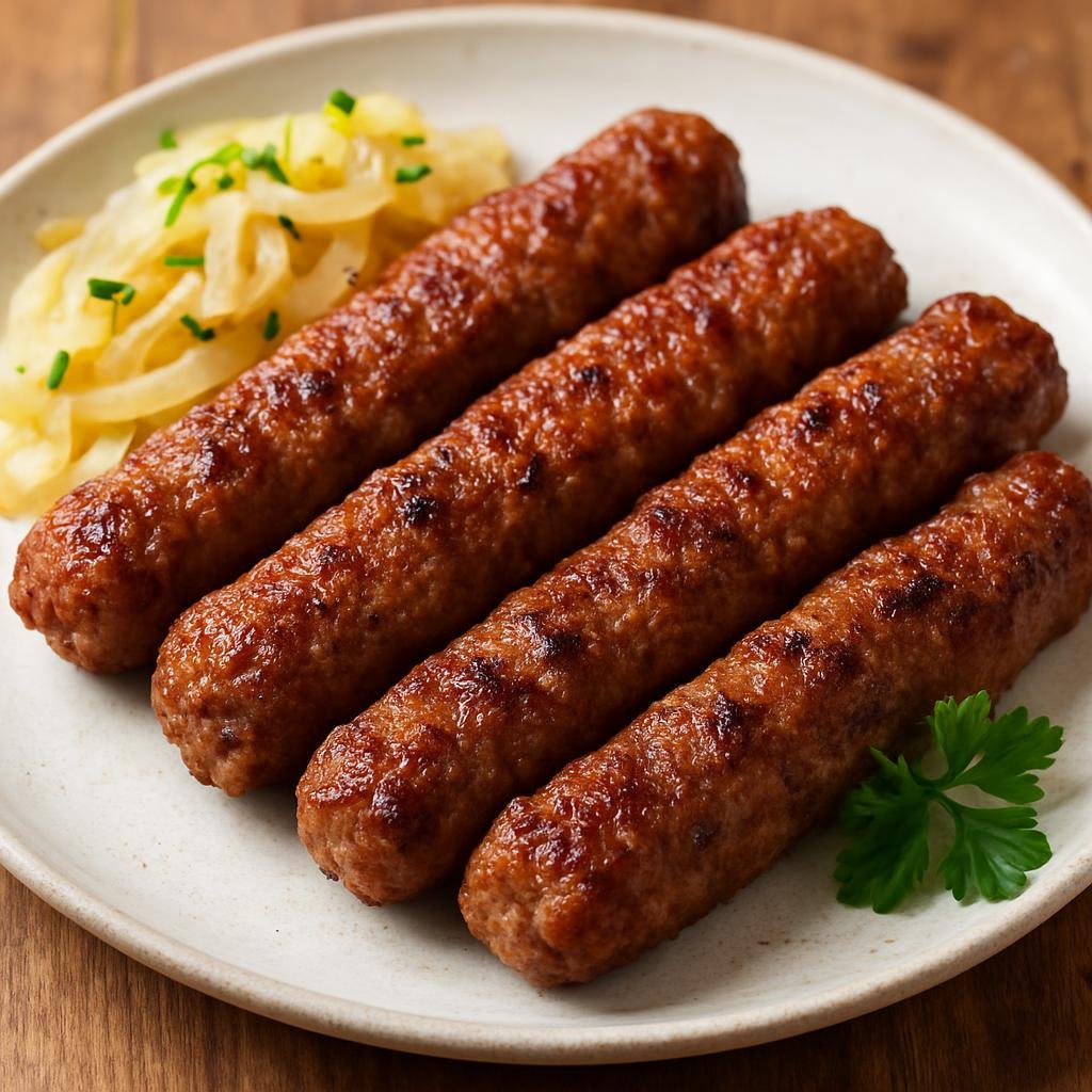 Entree: Bulgaria – National Cuisine – Кебапче ➤ Kebapche (Grilled spiced ground meat cylinders typical of Bulgarian cuisine) recipe