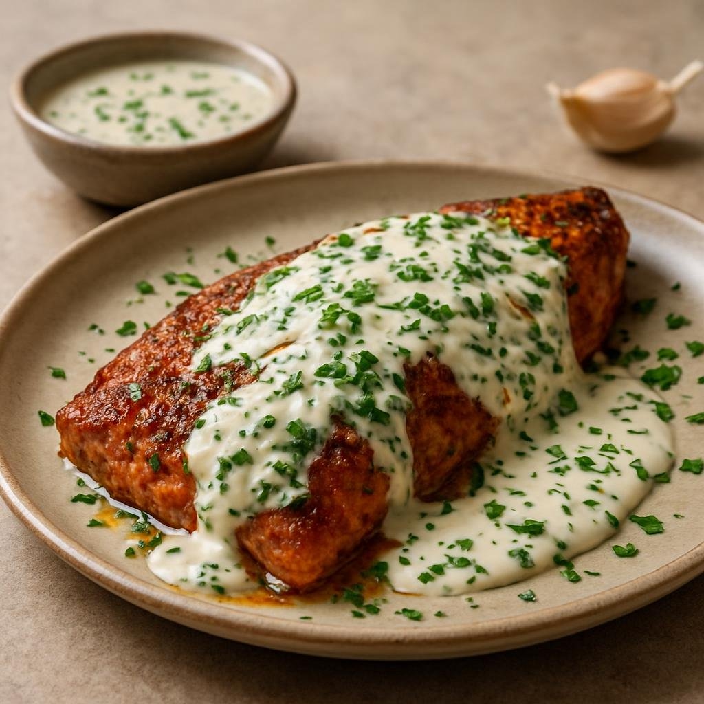 Entree: Lebanon – Bekaa Valley – سمك حارة ➤ Samak Hāra (Spicy Lebanese baked fish finished with a garlicky tahini and herb sauce) recipe