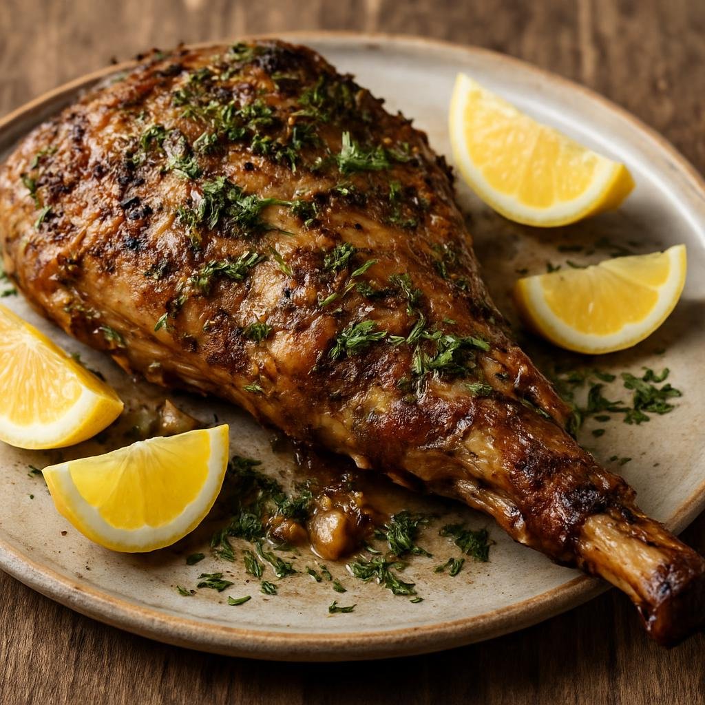 Entree: Montenegro – Northern Culinary Region – Pečena Janjetina (Roasted young lamb seasoned with garlic, herbs, and lemon) recipe