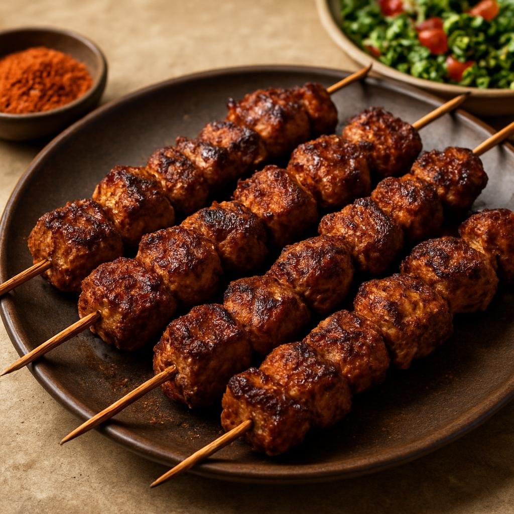 Entree: Western Sahara – Northern Culinary Region – أسياخ ➤ Asyākh (Skewered marinated cubes of meat grilled over charcoal, seasoned with North African spices) recipe