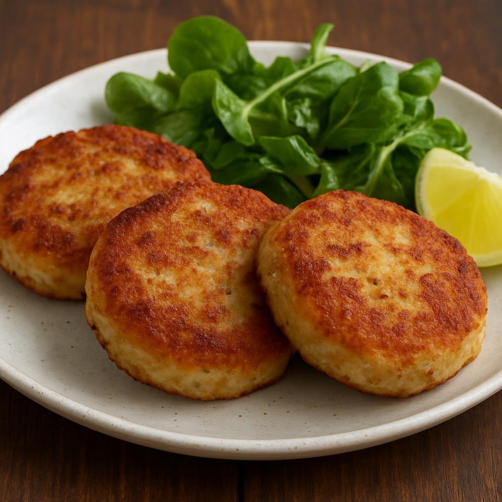 Entree: Canada – Atlantic Canada – Halifax Fish Cakes (Pan-fried patties of flaked white fish mixed with mashed potato and seasonings) recipe