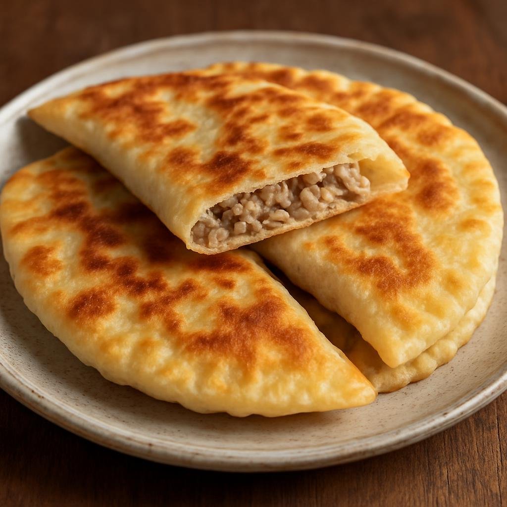 Entree: Ukraine – Crimean Tatar Cuisine – Chudu (Stuffed pan-fried flatbread common in Crimean Tatar home cooking) recipe