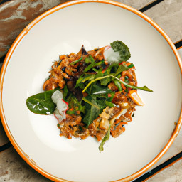 Warm Farro with Arugula and Rosemary-Lemon Pan Sauce recipe