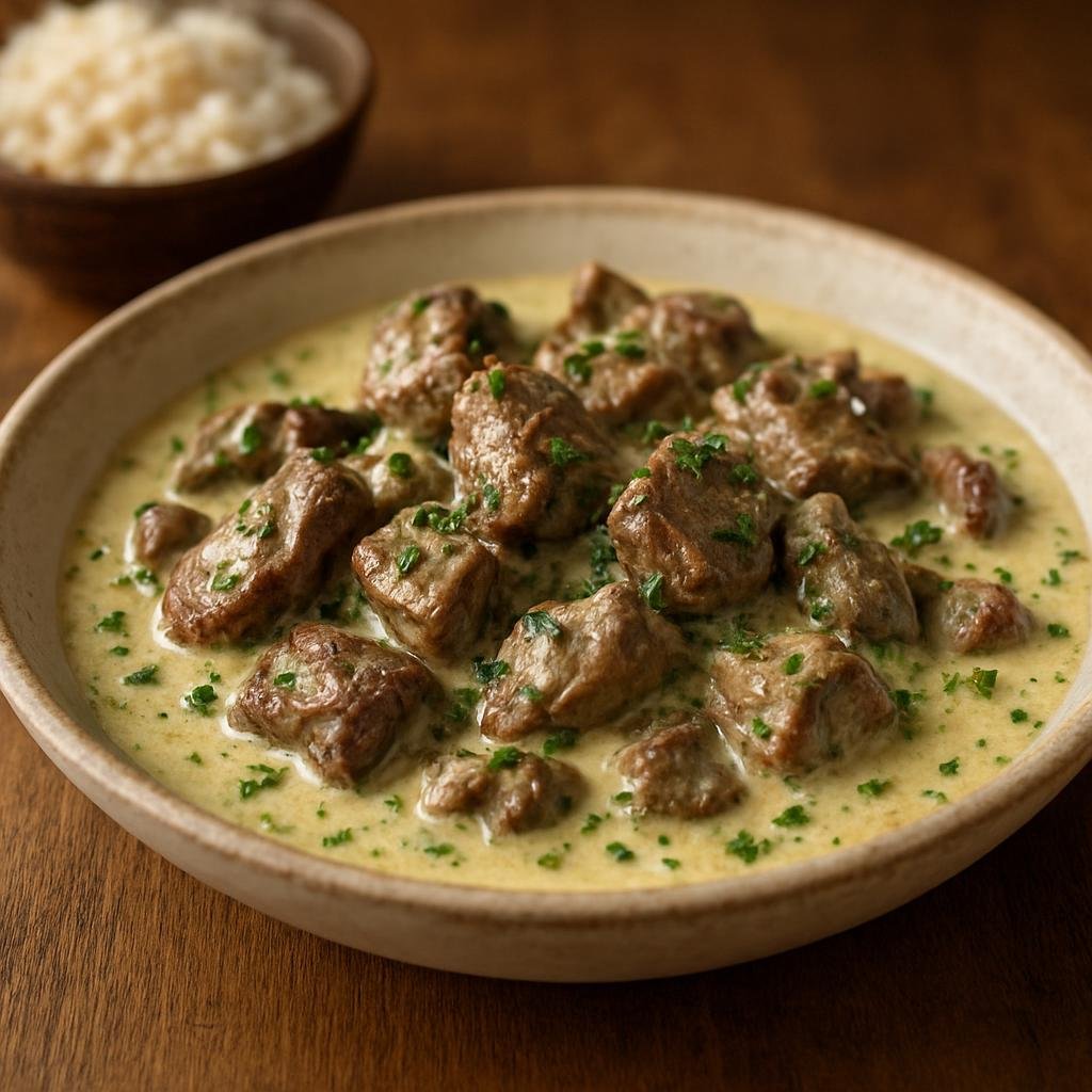 Entree: French Guiana – National Cuisine – Fricassée de Gibier (Braised wild game pieces in a lightly creamy, herb-scented coconut and white-wine sauce) recipe
