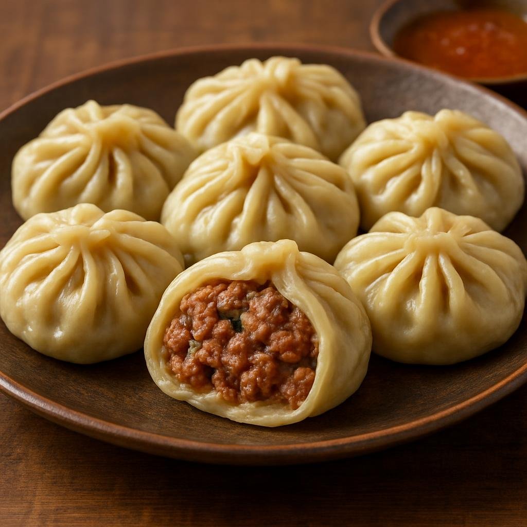 Entree: Mongolia – Northern Culinary Region – Ууз ➤ Uuz (Steamed Mongolian meat-filled dumplings made with seasoned minced mutton wrapped in thin dough) recipe