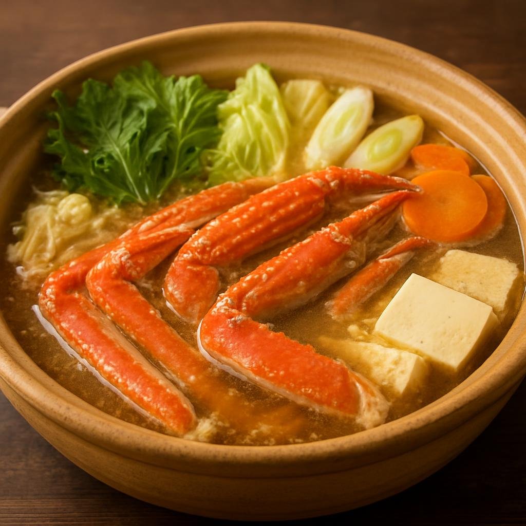 Entree: Japan – Chugoku – 蟹どて鍋 ➤ Kani Dote Nabe (Chugoku-style crab hot-pot simmered in a savory miso and dashi broth with vegetables and tofu) recipe