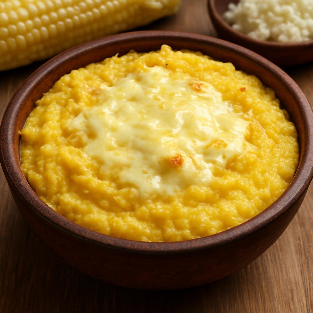 Entree: Georgia – Imereti – ელარჯი ➤ Elarji (Thick cornmeal porridge enriched with melted sulguni cheese, a hearty Georgian staple) recipe