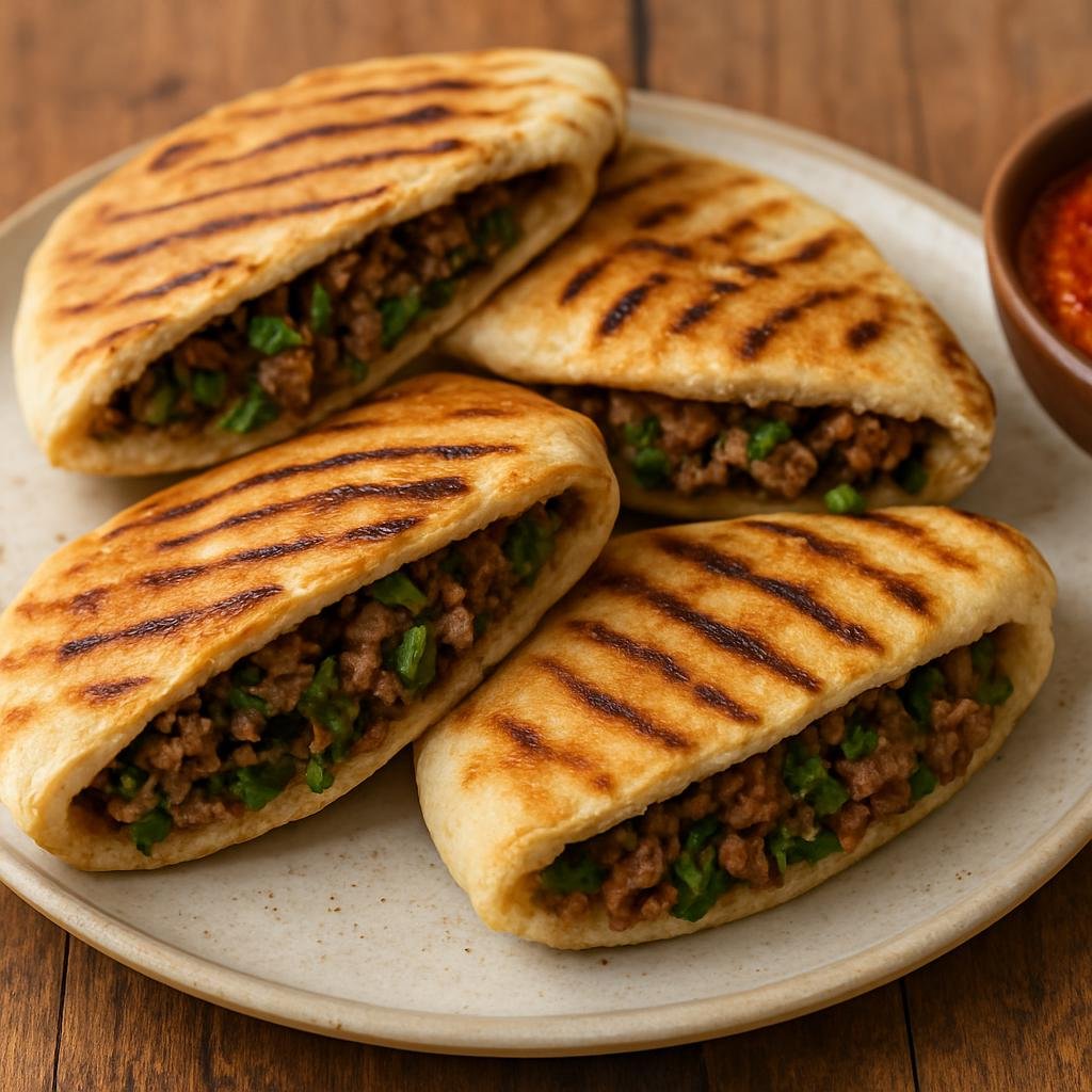 Entree: Israel – Israeli Street Food – עראייס ➤ Arayes (Grilled pita pockets filled with seasoned ground lamb or beef and fresh herbs) recipe