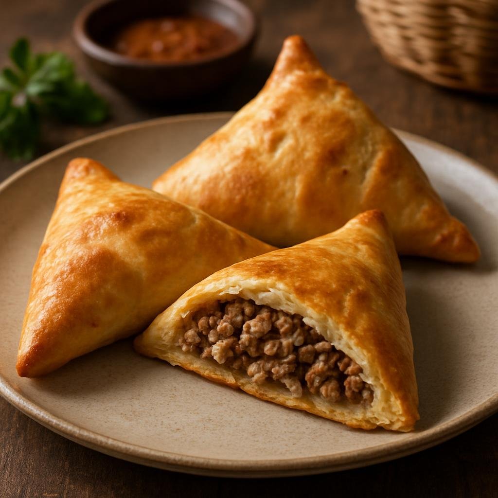 Entree: Kazakhstan – Northern Kazakhstan – Самса ➤ Samsa (Savory baked triangular pastry filled with spiced meat and onions) recipe