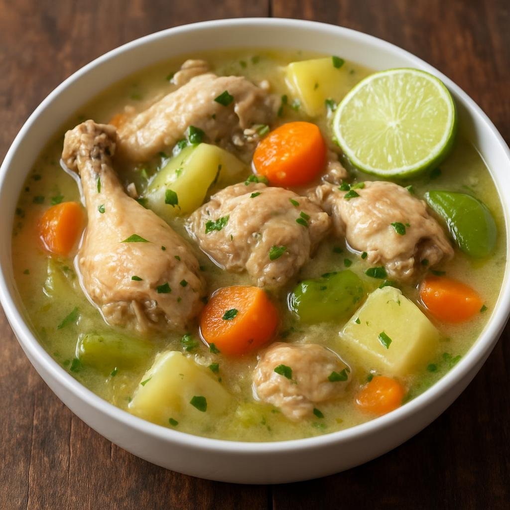 Entree: Bahamas – Central Culinary Region – Bahamian Chicken Souse (Cold, lime‑marinated chicken and vegetables served in a tangy pickling broth) recipe