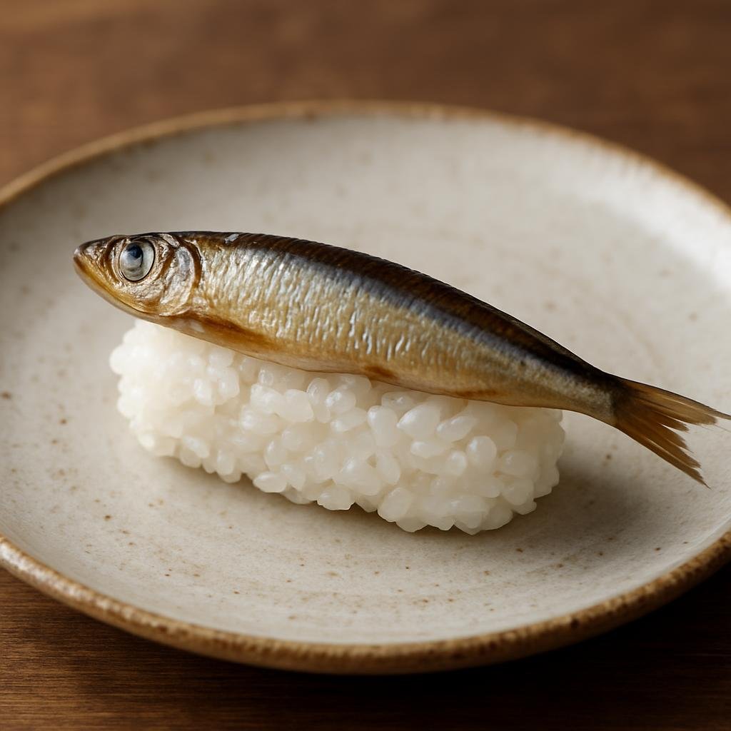 Entree: Japan – Chugoku – ママカリ寿司 ➤ Mamakari-zushi (Vinegared rice topped with cured mamakari, a small salty-sweet coastal fish from the Seto Inland Sea) recipe