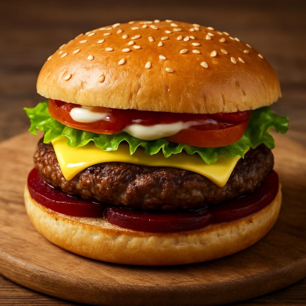 Entree: Australia – Central Culinary Region – Outback Beef Burger (Grilled Australian-style ground beef sandwich with classic condiments and beetroot) recipe