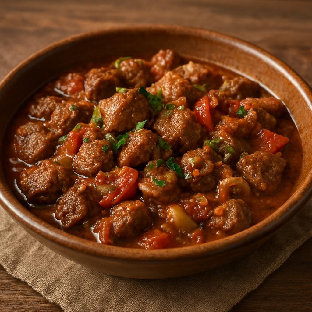 Entree: Ukraine – Crimean Tatar Cuisine – Kovurma (Pan-fried then gently braised lamb stew with onions, tomatoes, and warm spices from Crimean Tatar cooking) recipe