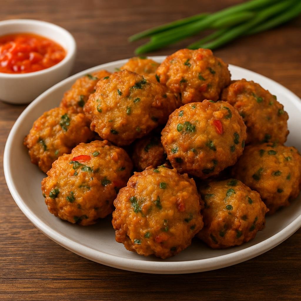 Entree: Mauritius – Northern Culinary Region – Gateau Piment (Spicy deep-fried split-pea fritters flavored with onion, herbs, and chilies commonly eaten in Mauritius) recipe